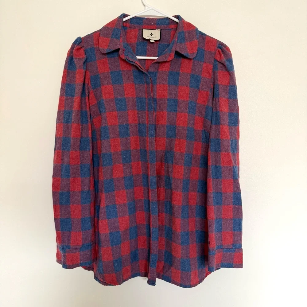 Tuckernuck Saranac Buffalo Checkered Puff Sleeve Top - Picture 3 of 10